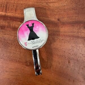 T Mobile Silver Metal Bag Clip Black Dress Pink Graphic